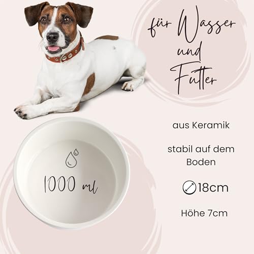 GRAZDesign Hundenapf mit Foto und Namen personalisiert, Fressnapf Keramik 1l, Geschenk für Hundebesitzer
