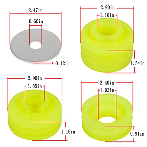 image for Yoursme KF04050BK Body Mount Bushing Kit Compatible with Ford F250 F35