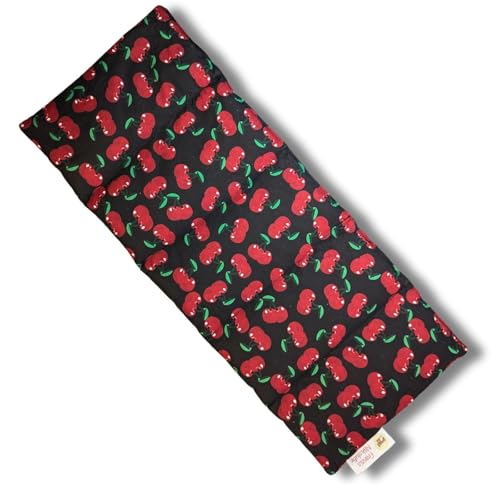 Franzis Nähstube 50x20cm Traubenkernkissen Kirsche schwarz in 100% Baumwolle I Körnerkissen Traubenkern 50x20 für Mikrowelle I Wärmekissen,...