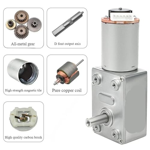 Moteur à engrenages CC 12V avec encodeur Turboworm 371 et support motor - 3