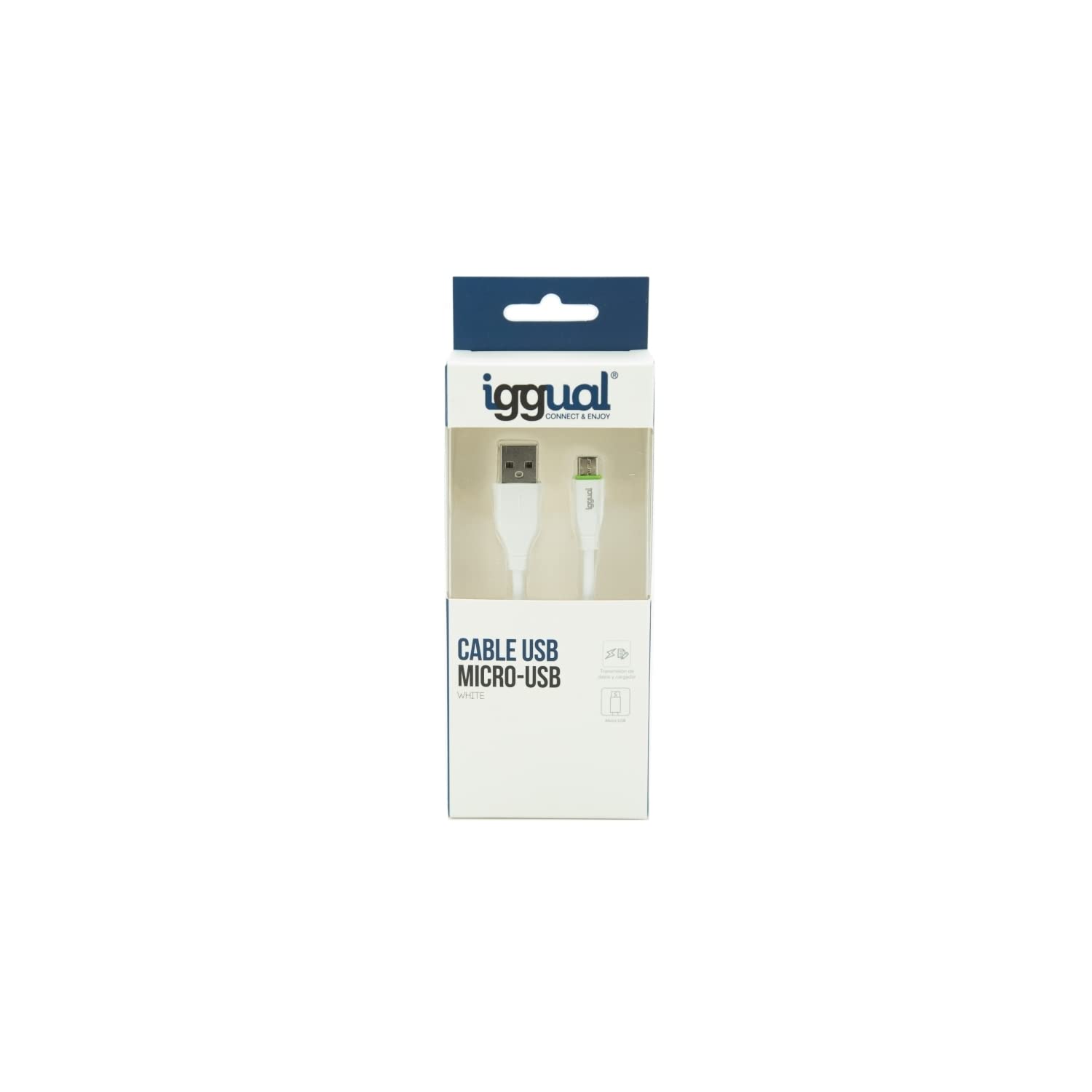 iggual cable USB-A/micro-USB 100 cm blanco