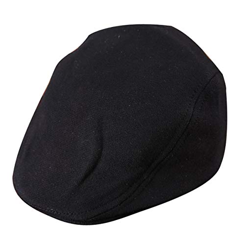 ACVIP Kindermütze Baumwolle Kinder Flat Cap Schiebermütze Schirmmütze(Schwarz)