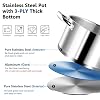 P&P CHEF 4 Quarts Cooking Stock Pot with Lid, Stainless Steel Stockpot Induction Pot for Soup, Tri-Ply Bottom & Clear Glass Lid & Double Handle, Dishwasher Safe #3