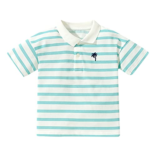 Kids Short Sleeve Stripe Polo Shirt Toddler Cute Fashion Summer Tee Blouses Baby Boys Girls Collared Button Down Uniform Tops