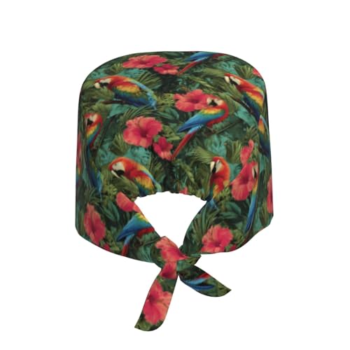 Image of Working Cap Scrub Cap with Sweatband Adjustable Unisex Tie Back Hat for Cleaning Farm Nursing