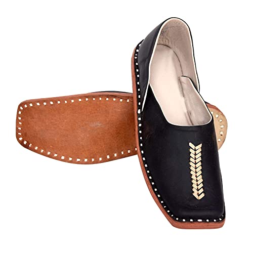 Vihan CrationMen's Ethnic Slip On Juttis and Mojaris for Wedding|Party|Occasions|Festive|Fashion|Stylish|Outdoor|Indoor|Lightweight|Shoes with Anti Skid Sole GJ-6304