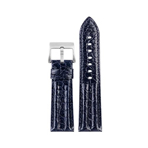 Bracelet de montre crocodile Bleu 23 mm pour Blancpain 5000 luxe
