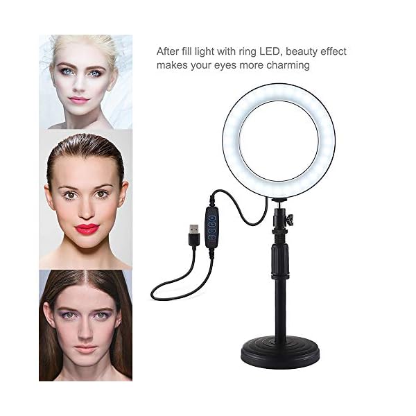 Docooler LED-Ringlicht mit Stativ für Youtube oder Video Live Vlog Make-up Beleuchtung – Bild 6