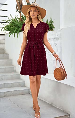 Robe d'été courte blanche XXL fluide à col en V décontractée