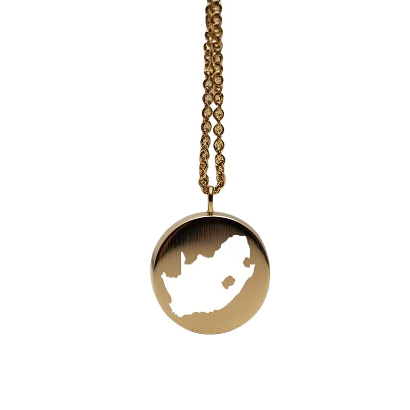 Colgante de Sudáfrica en plata de ley dorada de 24 mm, el amuleto ideal para viajeras