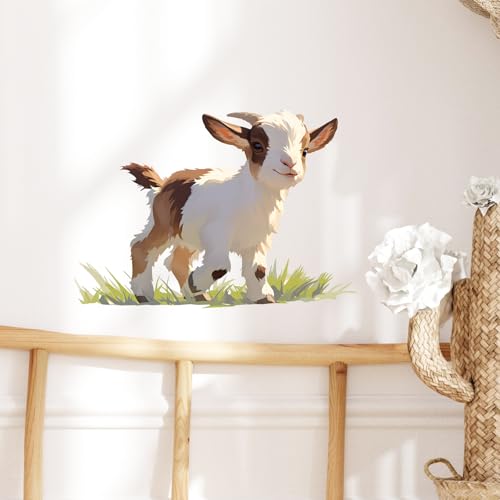 Vinilo Decorativo Pared Cabra Pigmea Blanca 36x28 cm miniatura 1