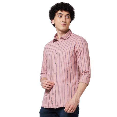Image of Spykar Men's Regular Fit N /A Full Sleeve Striped Casual Shirts