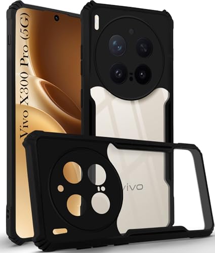Image of Jkobi Hybrid Back Cover Case for Vivo X300 Pro (Shockproof with Polycarbonate Clear Panel | Professional Black)