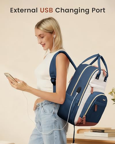 Image of LOVEVOOK Laptop Backpack for Women, Travel Backpacks Work Anti-Theft Bag, Backpack Purse, Conputer bags with USB, Waterproof