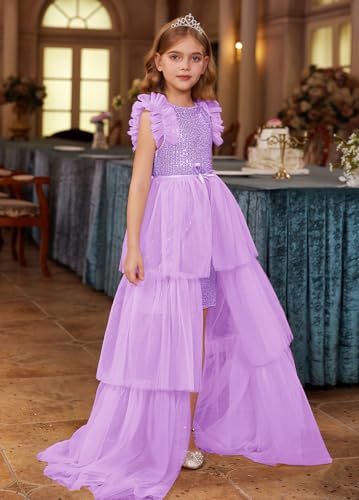 Image of GRACE KARIN Girls Dresses Sequin Party Formal Pageant Dress Tween Girl Birthday Tulle Prom Princess Maxi Dress Size 5-14