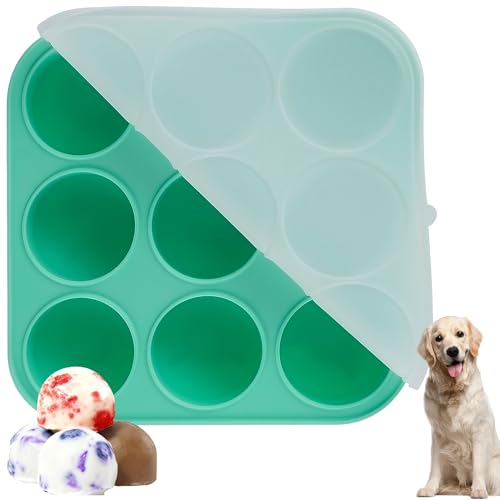 Molde de silicona para golosinas para perros con 9 cavidades y tapa para congelar premios 2