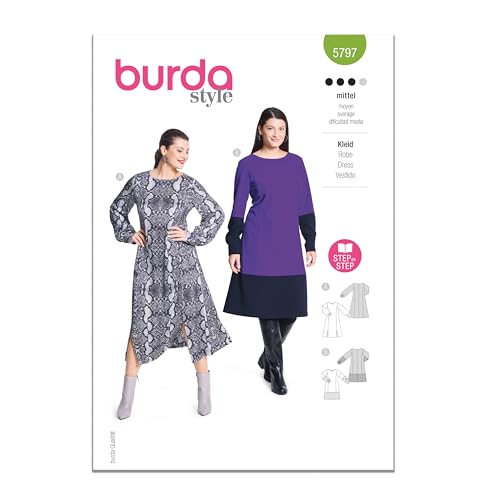 Burda Style X05797BURDA Misses' A-line Dress Sewing Pattern Packet, Design Code B5797, Sizes 18-28 (44-54)