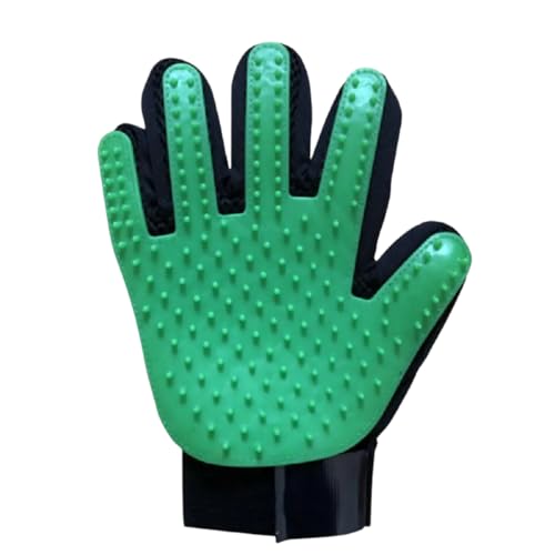 Luva Tira Pelos Pet Escova Nano Magnética para Cães e Gatos Remove Para Banho Tamanho Único (Verde,