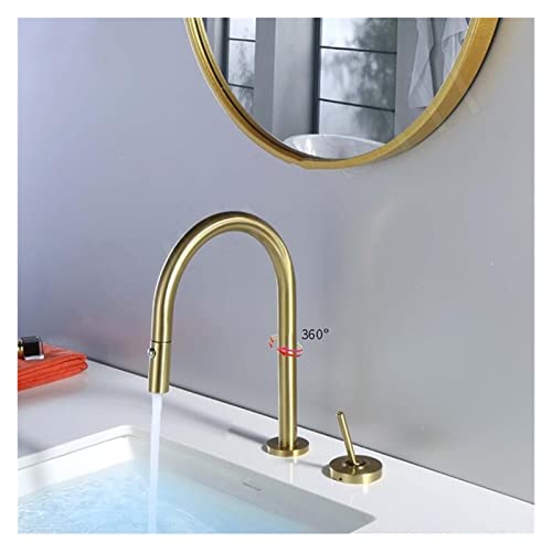 Robinet de lavabo en laiton brossé or pour un design chic et durable