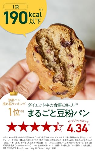 ZENB ZENB ゼンブ ブレッド グルテンフリー 3種6個 (くるみ&レーズン・カカオ・3種の雑穀 各2個) の商品画像 2