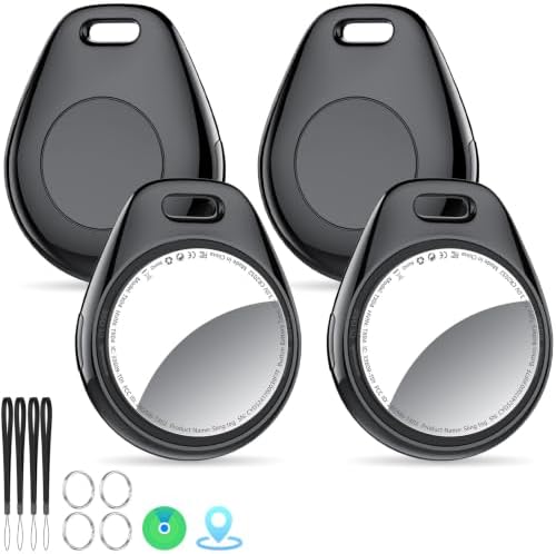 Tukio Air Tracker Tags Schlüsselfinder 4er Pack für Apple Wo ist? (Nur iOS) | Smart Tracker Key Finder, 5.3 Bluetooth Koffer Tracker für Gepäck/Schlüsselfinder/Brieftasche, Austaus
