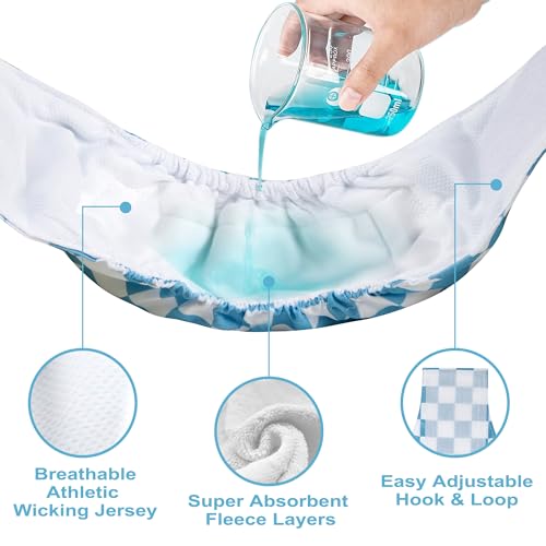 Image of wegreeco Small Dog Diapers Male,Reusable Belly Bands for Male Dogs,Washable Doggie Puppy Male Diapers Wraps,Medium Large Size (5 Pack Large, Blue Coffee Checkerboard)