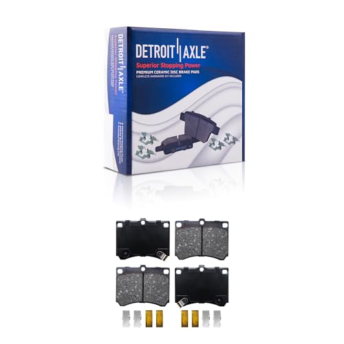 Detroit Axle - Front Ceramic Brake Pads with Hardware Set Replacement