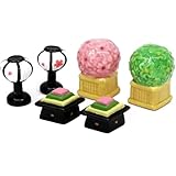 大阪長生堂 ひな道具 雛人形小道具 ミニ 桜橘 菱餅 雪洞 高さ3cm 3点セット 道具 単品 陶器製 ひし餅 ぼんぼり ボンボリ