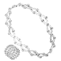 AKOOSY 1 Pieza Pulsera De Anillo De Deformación Chapado Estirar Anillos Pulsera De Anillo Ajustable Pulsera De Mano Para Con Cuentas Anillo Elástico Anillo De Dedo Plata Silver