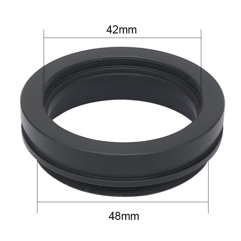 Microscope Microscope Objective Adapter Ring-M52 to M42, M52 to M48, M48 to M48, M48 to M42 X 0.75 Thread Metal Objective Adapter Ring for S_ZM and S_Z Zoom Stereo Microscope(Outer 48 Inner 42mm)