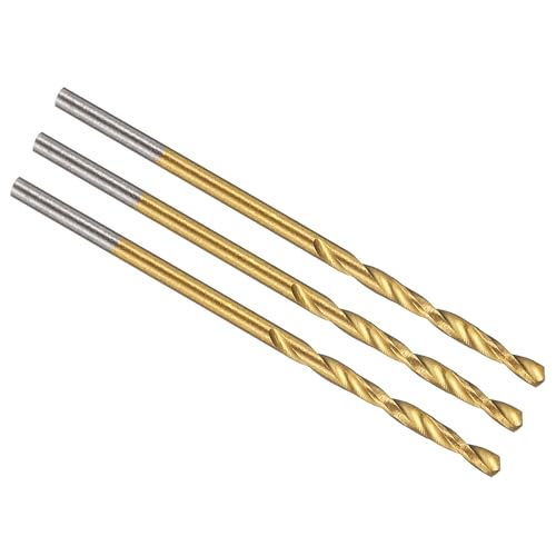 PATIKIL 1.5mm Drill Bit, M42 8% Cobalt High-Speed Steel Jobber Straight Shank 135° Titanium Nitride (TiN) Coated for Hard Metal Stainless Steel - 3 Pack