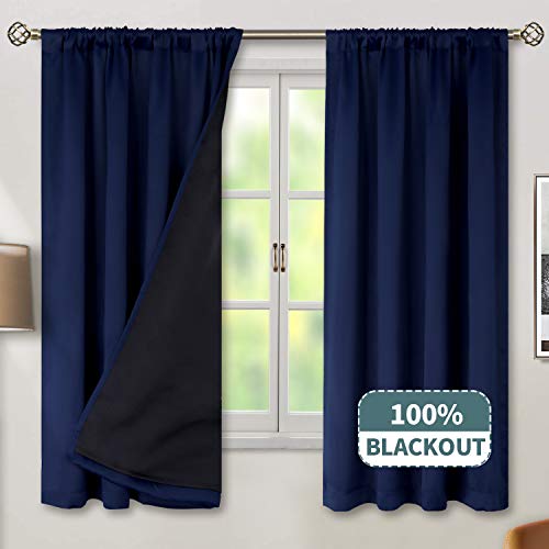 BGment Thermal Insulated 100% Blackout Curtains for Bedroom with Black Liner, Double Layer
