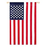 JUSHEN 28x44 Inch Embroidered American House Flag, Heavy Duty Outdoor Premium 210D Nylon, Embroidered Stars,Sewn Stripes,July 4th Independence Day USA Flags