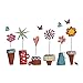 VORCOOL Stickers Muraux Amovibles Stickers Pot de Fleur pour Chambre Salon Maison Cuisine Escalier 60 x 40 CM（Papillons Fleurs Pots）