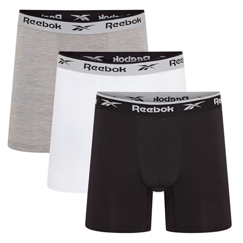Reebok Hombres Bóxers Deportivos Negro/Blanco/Gris...