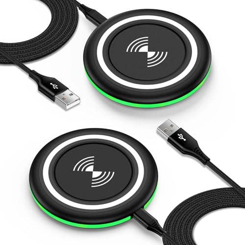 Android Wireless Charger Samsung Fast Wireless Charging Pad for Samsung Galaxy Z Flip7 Z Fold7 S25 Edge S24 Ultra S23 S22 S21,2 Pack 15W Cordless Charger Station for iPhone 17 16 15,Pixel 10 9a 9 8 7