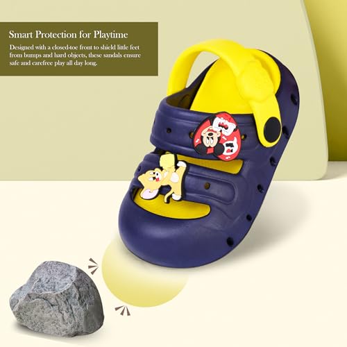 Image of GLJ Kids Comfort Clogs Sandals For Boy And Girl, 1 to 4 Years, Two-Strap Design, Easy To Wear Slip On, Dust and Waterproof, 7101