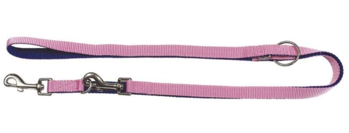 Correa doble Nayeco X-Trm Ramal Azul-Rosa 200Cm x 2,5Cm para dos perros
