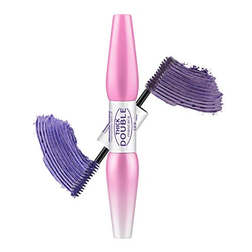 Double-ended Lash Mascara Colorful, Waterproof Mascara Long Lasting, Thickening and Lengthening, Color Lashes Mascara, Natural & Non-Toxic, All Day Exquisitely (purple)