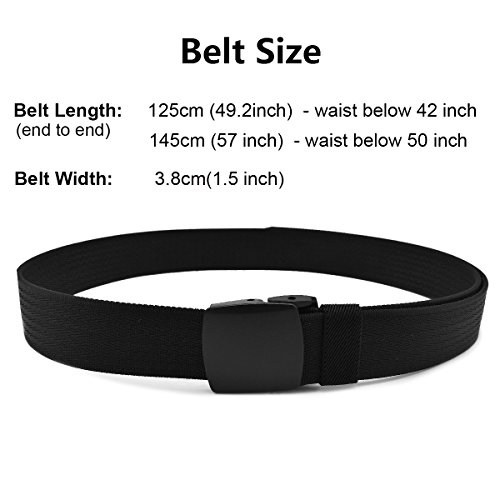 Image of WYuZe Men's Military Tactical Web Belt, Casual Nylon Webbing with No Metal Buckle
