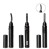 NIPOO Eyelash Curler with Comb - Heated Eyelash Curler Electric Eyelash Brush with Dual Temperature and Fast Heated Function, Growth - Massage Wand, Black