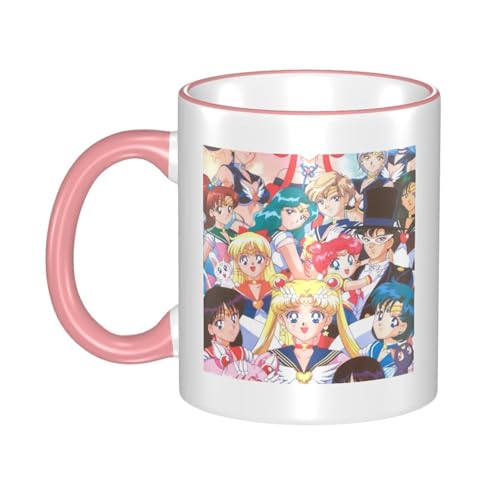 美少女戦士セーラームーン マグカップ 保温・保冷 電子レンジ対応 コーヒーカップ 陶器 セラミック 耐高温 軽量 個性人気 誕生日プレゼント大容量 Pink