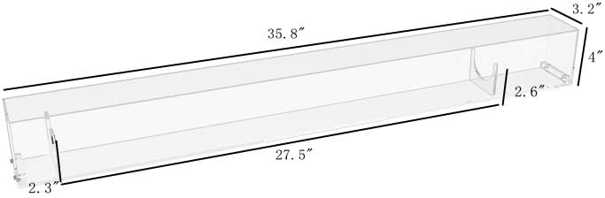 FixtureDisplays® 31" Long Clear Acrylic Display for Rods, Sticks, Swords, Knives 31.5 X 4 X 4 Wall Mount Table Top Holder Glorifier 100089-NB-NF