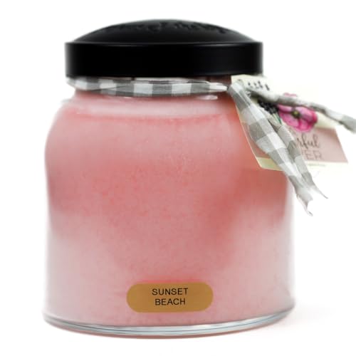A Cheerful Giver - Sunset Beach - 34oz Papa Scented Candle Jar with Lid - Keepers of...