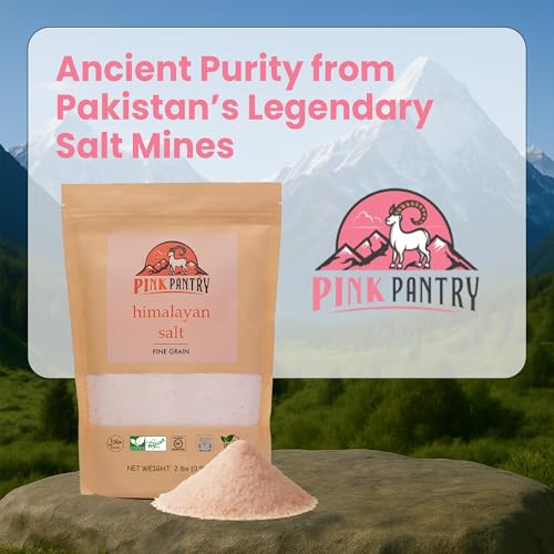 Pink Pantry Himalayan Pink Salt, 100% Pure Organic Himalayan Salt, Non-GMO, Kosher Certified, No Additives, Ideal for Cooking, Seasoning & Gourmet Dishes, Rich in Trace Minerals, 2lb Pouch, Fine Grain - Thumbnail 6