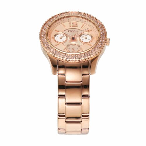 Fossil Damenuhr Stella, QuarzMultifunktionswerk, 38 mm RoségoldEdelstahlgeh&auml;use mit Edelstahlarmband, ES3590