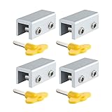 Schiebefenster-Schlösser, 4er-Pack Aluminium-Fenstersicherungen, Schiebefensterbegrenzer(4pcs C)