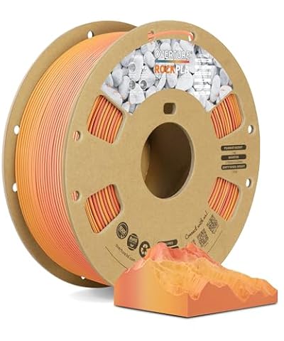 OVERTURE Marble PLA Filament 1.75mm, Stone PLA 3D Printer Filament 1kg Spool (2.2lbs), Accuracy +/- 0.02 mm, Fit Most FDM Printer (Rock Desert Bluff)