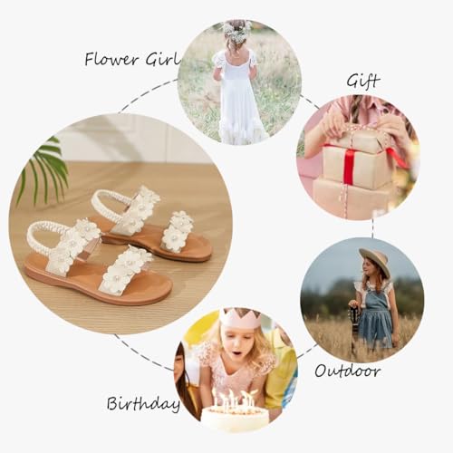 Image of Toddler Girls Sandals Summer Flats Dress Shoes for Baby Little Kids Girl