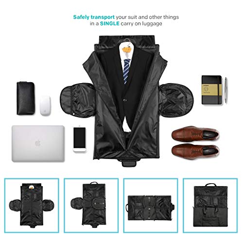 ComfyDegree Travel Garment Storage Bag, Carry on Convertible Multipurpose Duffel Bag, Breathable Suit Carrier Bag Organiser, Waterproof Overnight Luggage for Men/Women Weekend Flight Travel Organiser